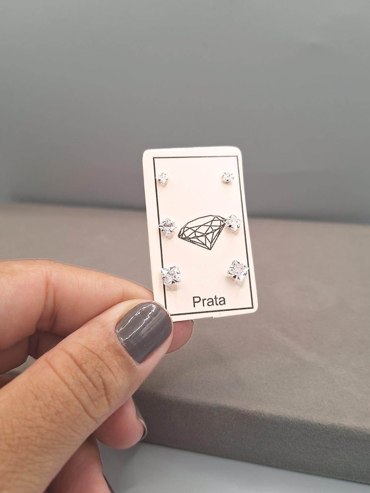 TRIO DE BRINCOS QUADRADOS