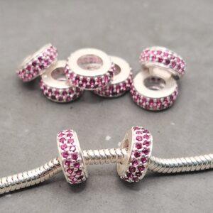 BERLOQUE SEPARADOR MICRO COM PEDRA DE ZIRCÔNIA ROSA