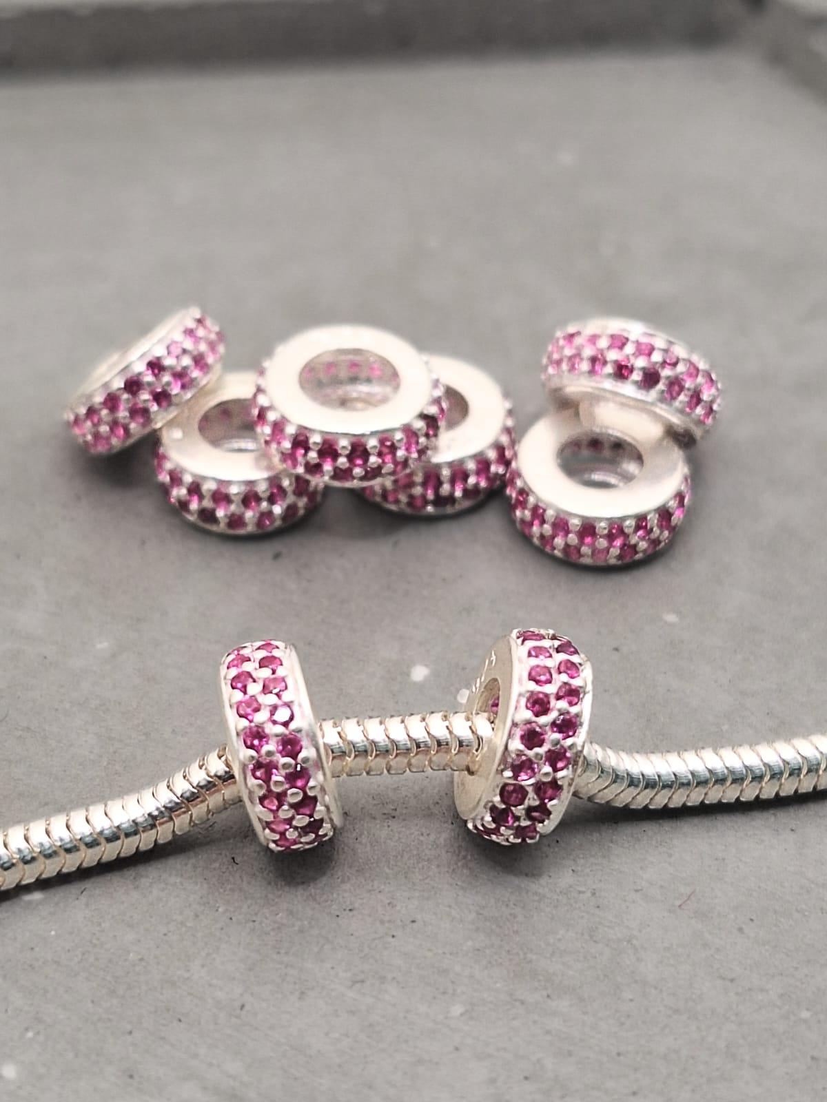 BERLOQUE SEPARADOR MICRO COM PEDRA DE ZIRCÔNIA ROSA