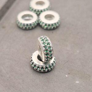 BERLOQUE SEPARADOR MICRO COM PEDRA DE ZIRCÔNIA VERDE