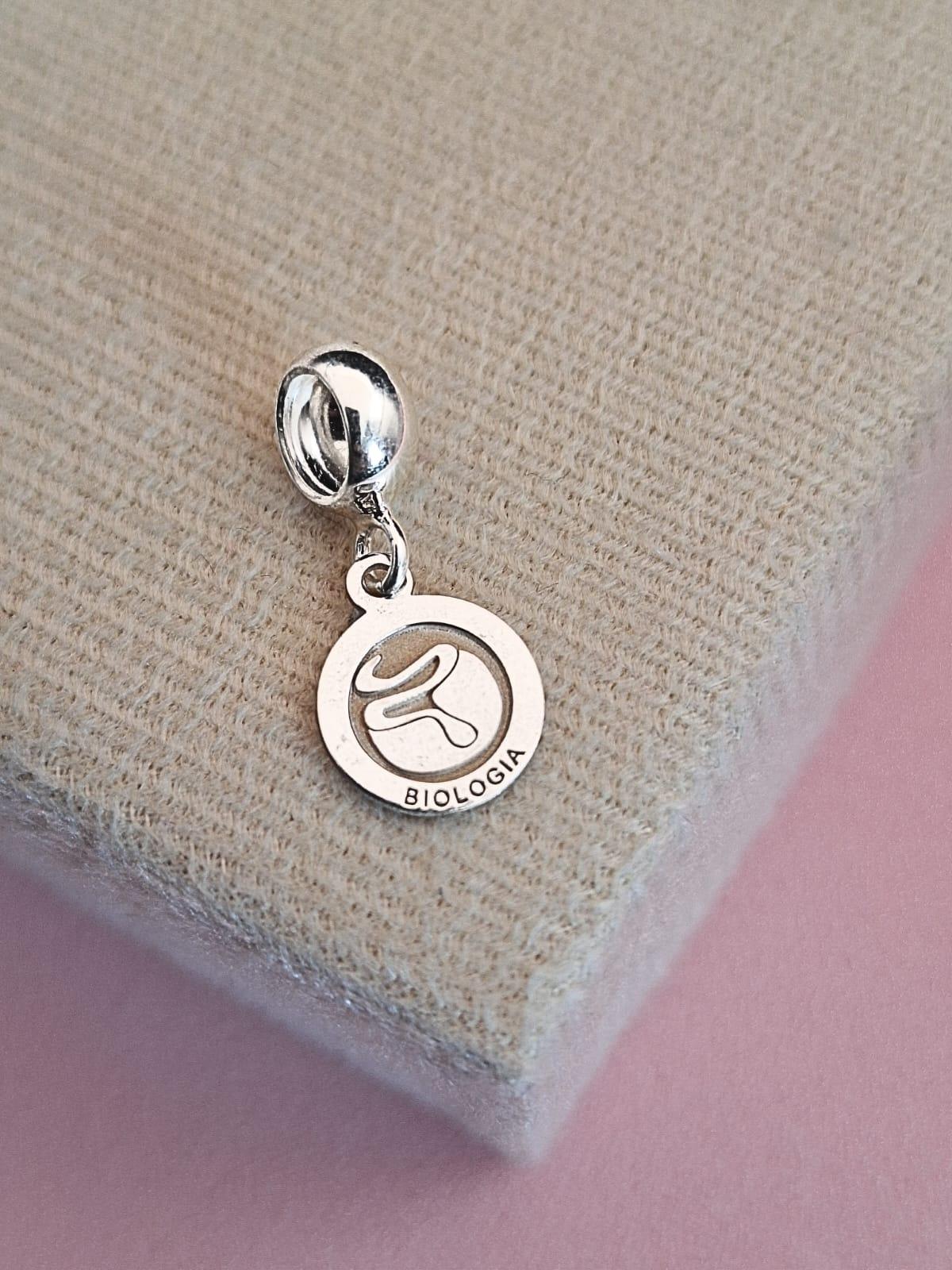 BERLOQUE PROFISSÃO BIOLOGIA EM PRATA 925