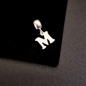 BERLOQUE LETRA M EM PRATA 925