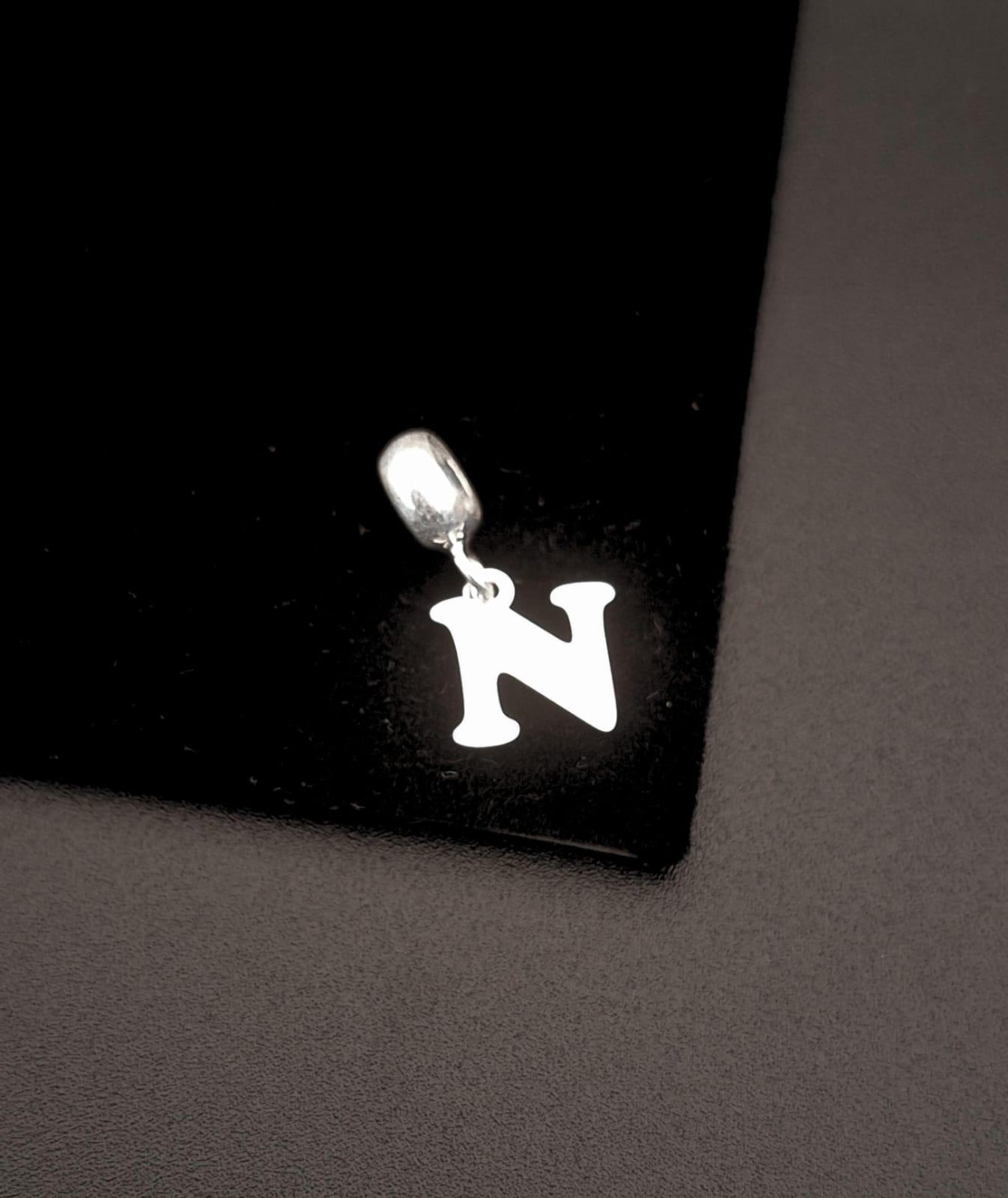 BERLOQUE LETRA N EM PRATA 925