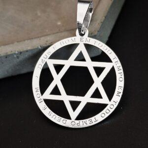 PINGENTE ESTRELA DE DAVI COM GRAVAÇÃO