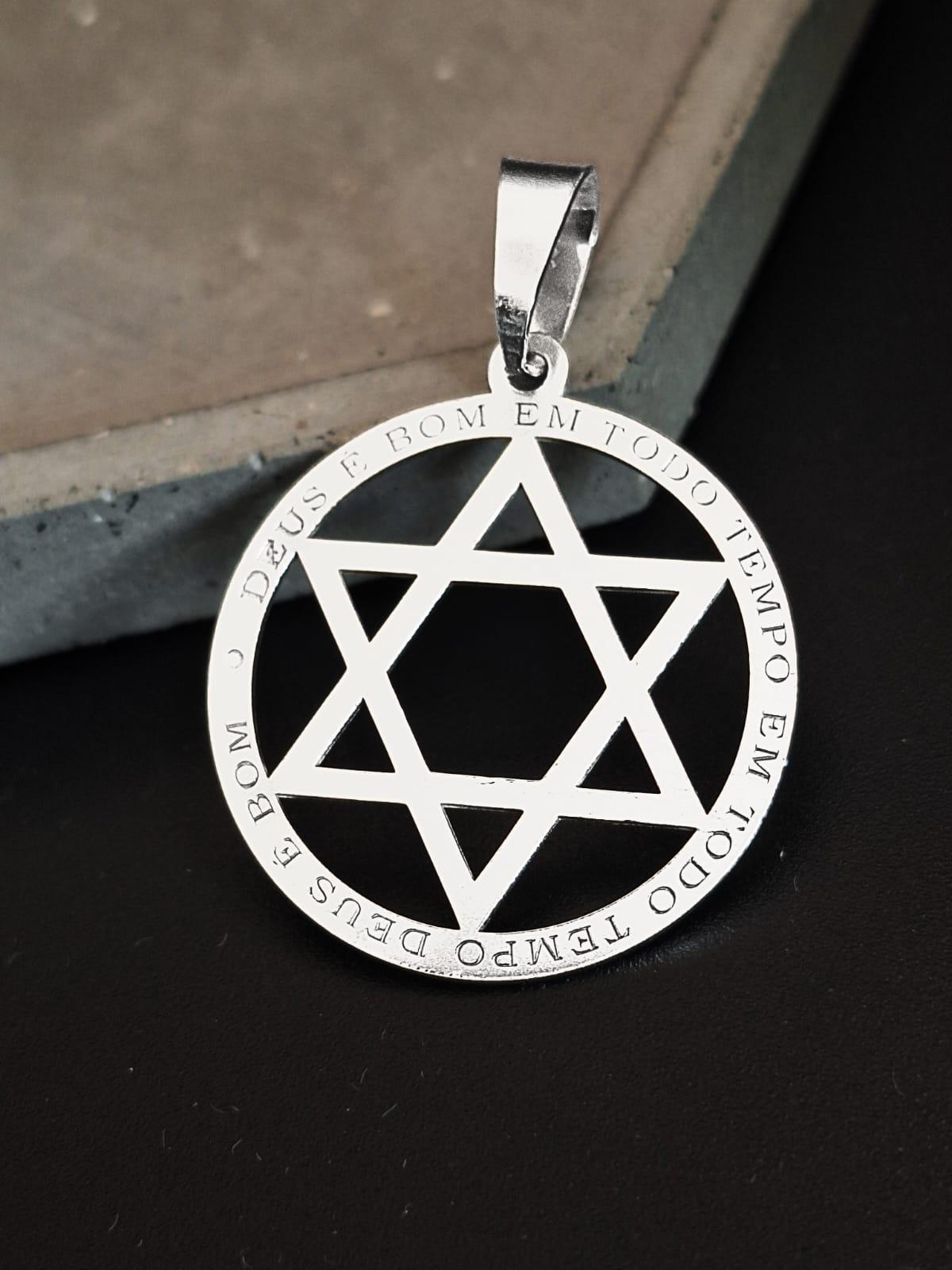 PINGENTE ESTRELA DE DAVI COM GRAVAÇÃO