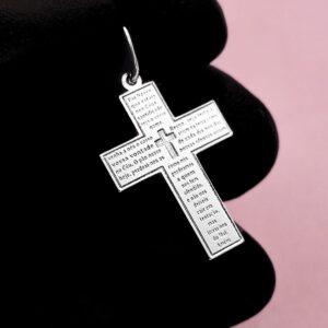 COLAR COM PINGENTE CRUZ PAI NOSSO