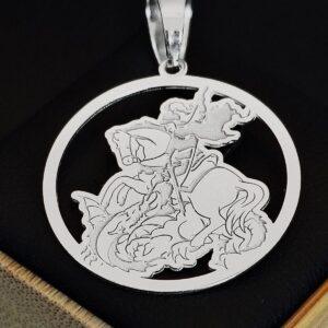 PINGENTE SÃO JORGE REDONDO VAZADO