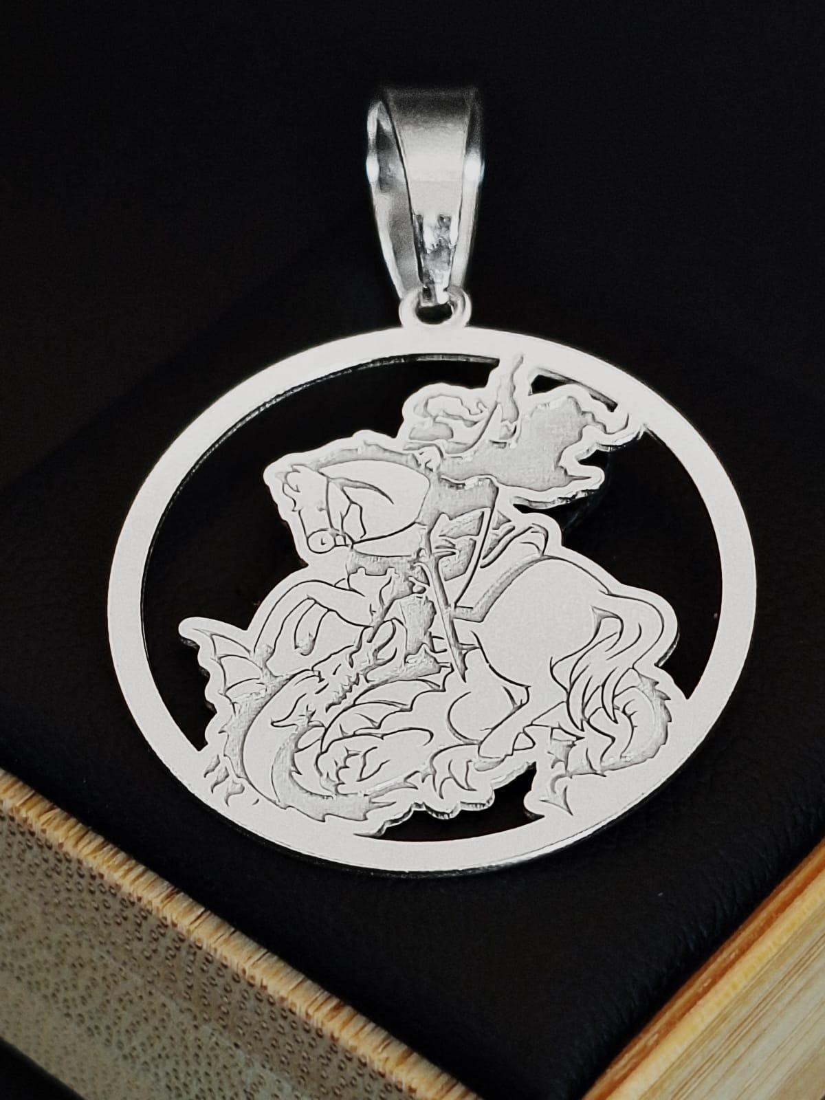 PINGENTE SÃO JORGE REDONDO VAZADO