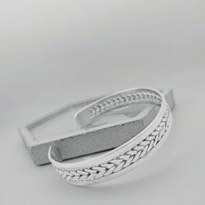 BRACELETE TRANÇADO PRATEADO